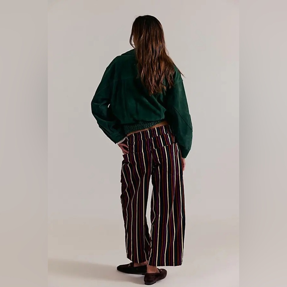 NWT FREE PEOPLE WE THE FREE Easy Peasy Printed Cord Jeans | Brown Combo $148 XS - Picture 3 of 12